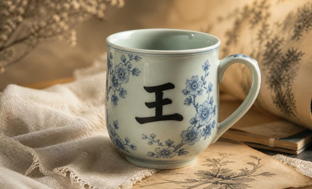 王姓青花陶瓷马克杯