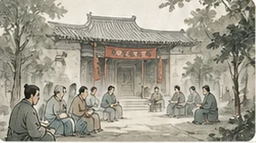 中式院落里的姓氏文化交流会