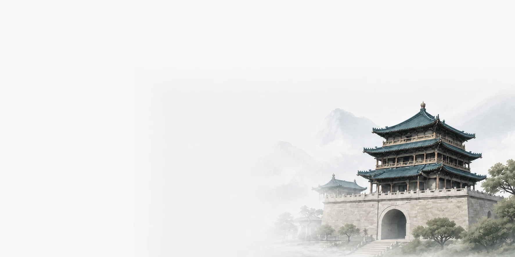 太原古城楼与山水组成的区域文化意象