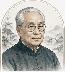 费孝通水墨人物肖像
